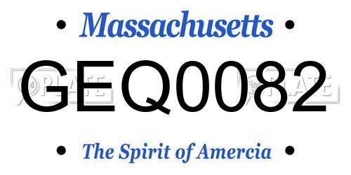 GEQ0082 Massachusetts License Plate
