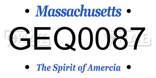 GEQ0087 Massachusetts License Plate