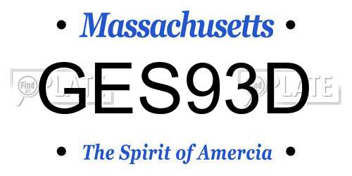 GES93D Massachusetts License Plate
