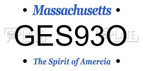 GES93O Massachusetts License Plate
