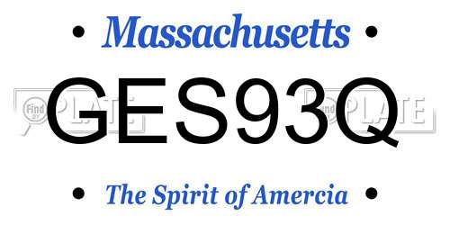 GES93Q Massachusetts License Plate