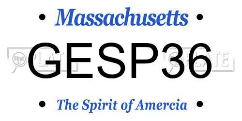GESP36 Massachusetts License Plate