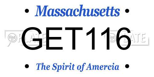 GET116 Massachusetts License Plate
