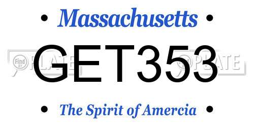 GET353 Massachusetts License Plate
