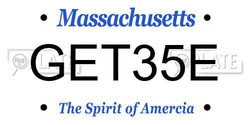 GET35E Massachusetts License Plate
