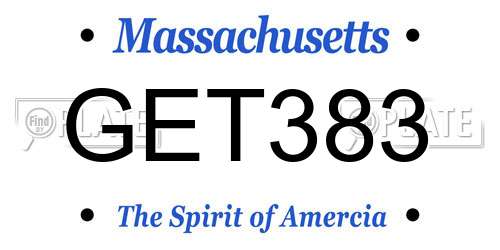 GET383 Massachusetts License Plate