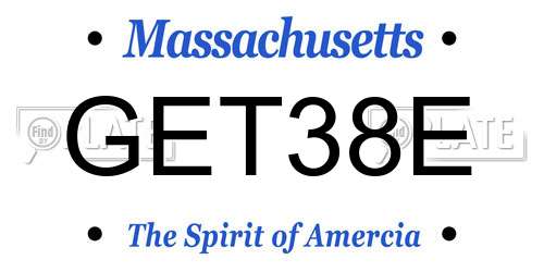 GET38E Massachusetts License Plate