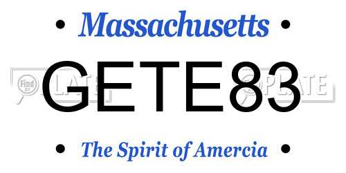 GETE83 Massachusetts License Plate