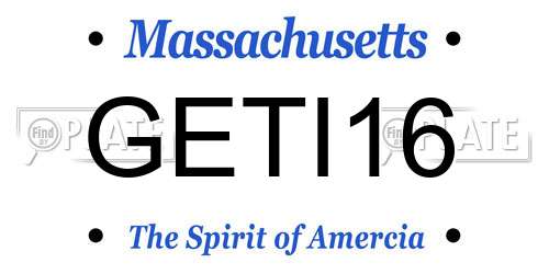 GETI16 Massachusetts License Plate