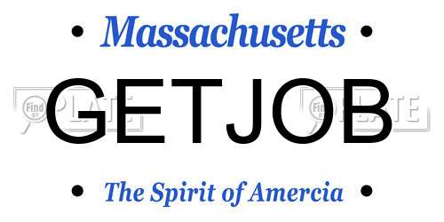 GETJOB Massachusetts License Plate