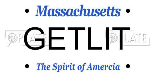 GETLIT Massachusetts License Plate
