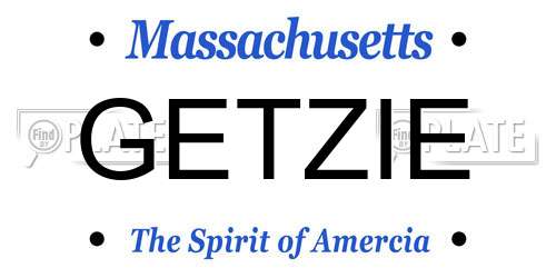GETZIE Massachusetts License Plate