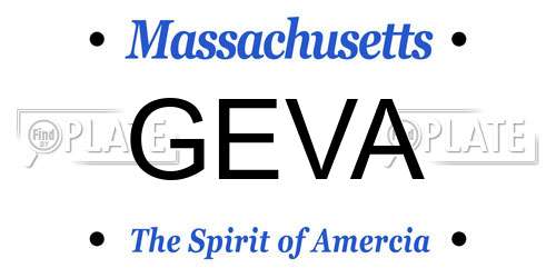 GEVA Massachusetts License Plate