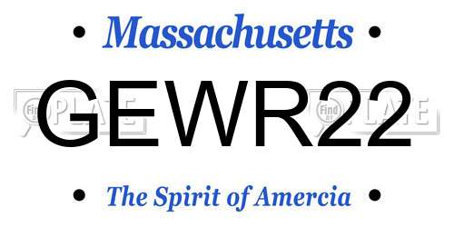 GEWR22 Massachusetts License Plate