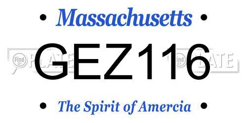GEZ116 Massachusetts License Plate