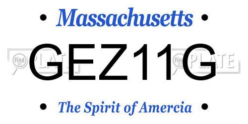 GEZ11G Massachusetts License Plate