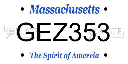 GEZ353 Massachusetts License Plate