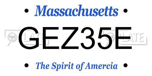 GEZ35E Massachusetts License Plate