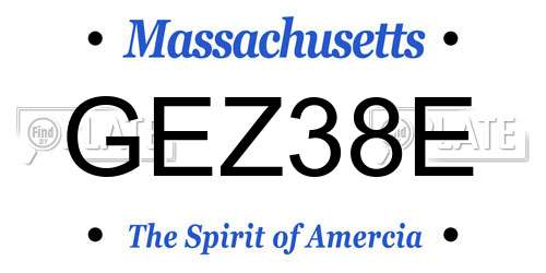 GEZ38E Massachusetts License Plate