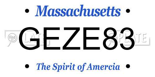 GEZE83 Massachusetts License Plate