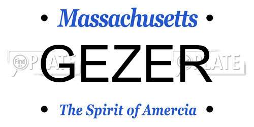 GEZER Massachusetts License Plate
