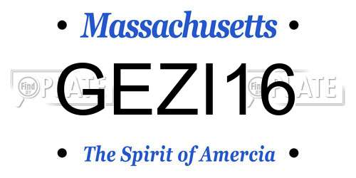 GEZI16 Massachusetts License Plate