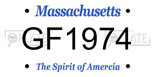 GF1974 Massachusetts License Plate