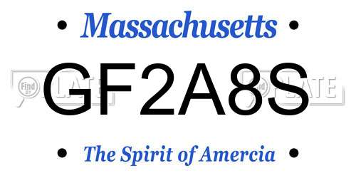 GF2A8S Massachusetts License Plate