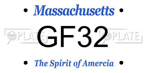 GF32 Massachusetts License Plate