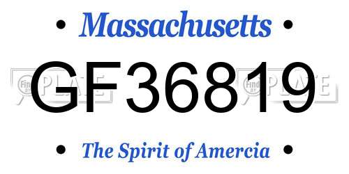 GF36819 Massachusetts License Plate