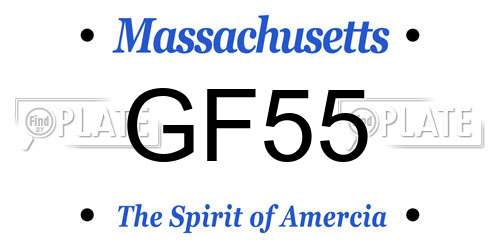 GF55 Massachusetts License Plate