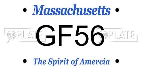 GF56 Massachusetts License Plate