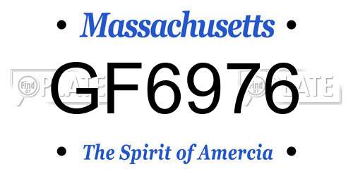 GF6976 Massachusetts License Plate