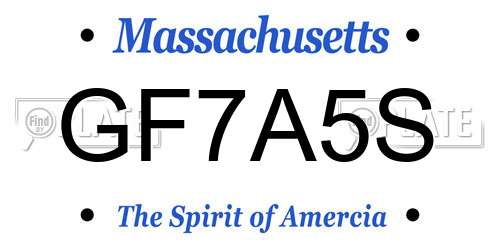 GF7A5S Massachusetts License Plate