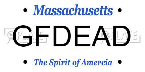 GFDEAD Massachusetts License Plate
