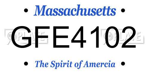 GFE4102 Massachusetts License Plate
