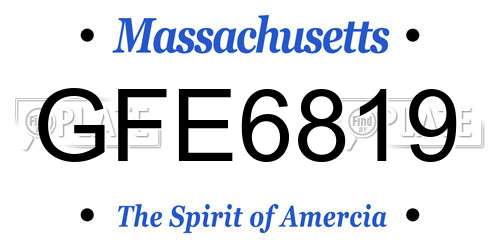 GFE6819 Massachusetts License Plate