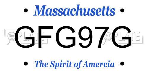 GFG97G Massachusetts License Plate