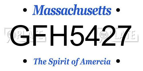 GFH5427 Massachusetts License Plate