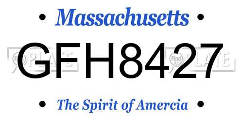 GFH8427 Massachusetts License Plate