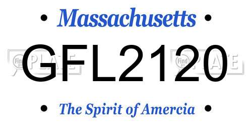 GFL2120 Massachusetts License Plate