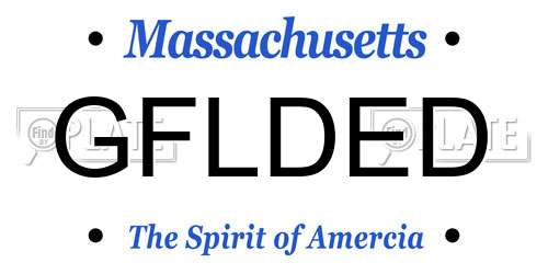 GFLDED Massachusetts License Plate