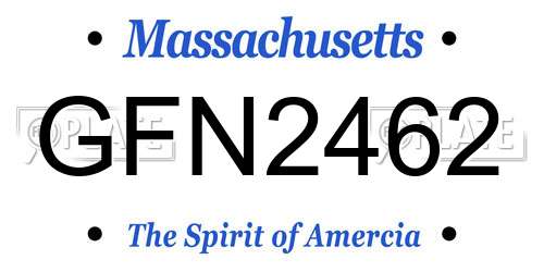 GFN2462 Massachusetts License Plate