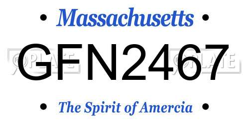 GFN2467 Massachusetts License Plate