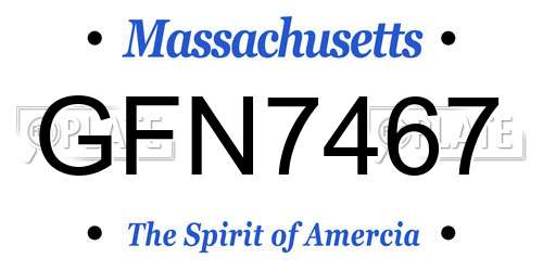 GFN7467 Massachusetts License Plate