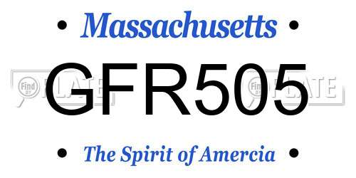 GFR505 Massachusetts License Plate
