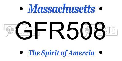 GFR508 Massachusetts License Plate