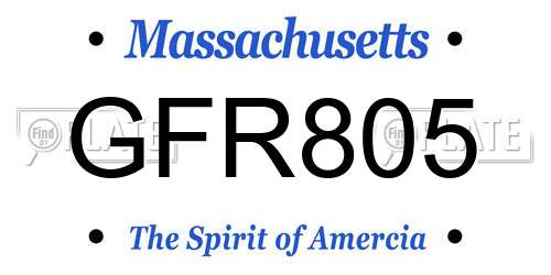 GFR805 Massachusetts License Plate