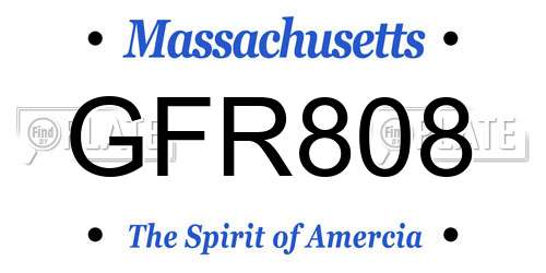 GFR808 Massachusetts License Plate