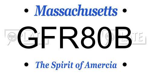 GFR80B Massachusetts License Plate